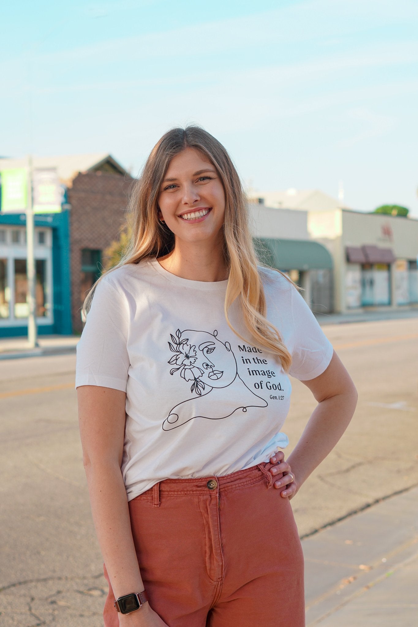 Floral Face Tee (Genesis 1:27)