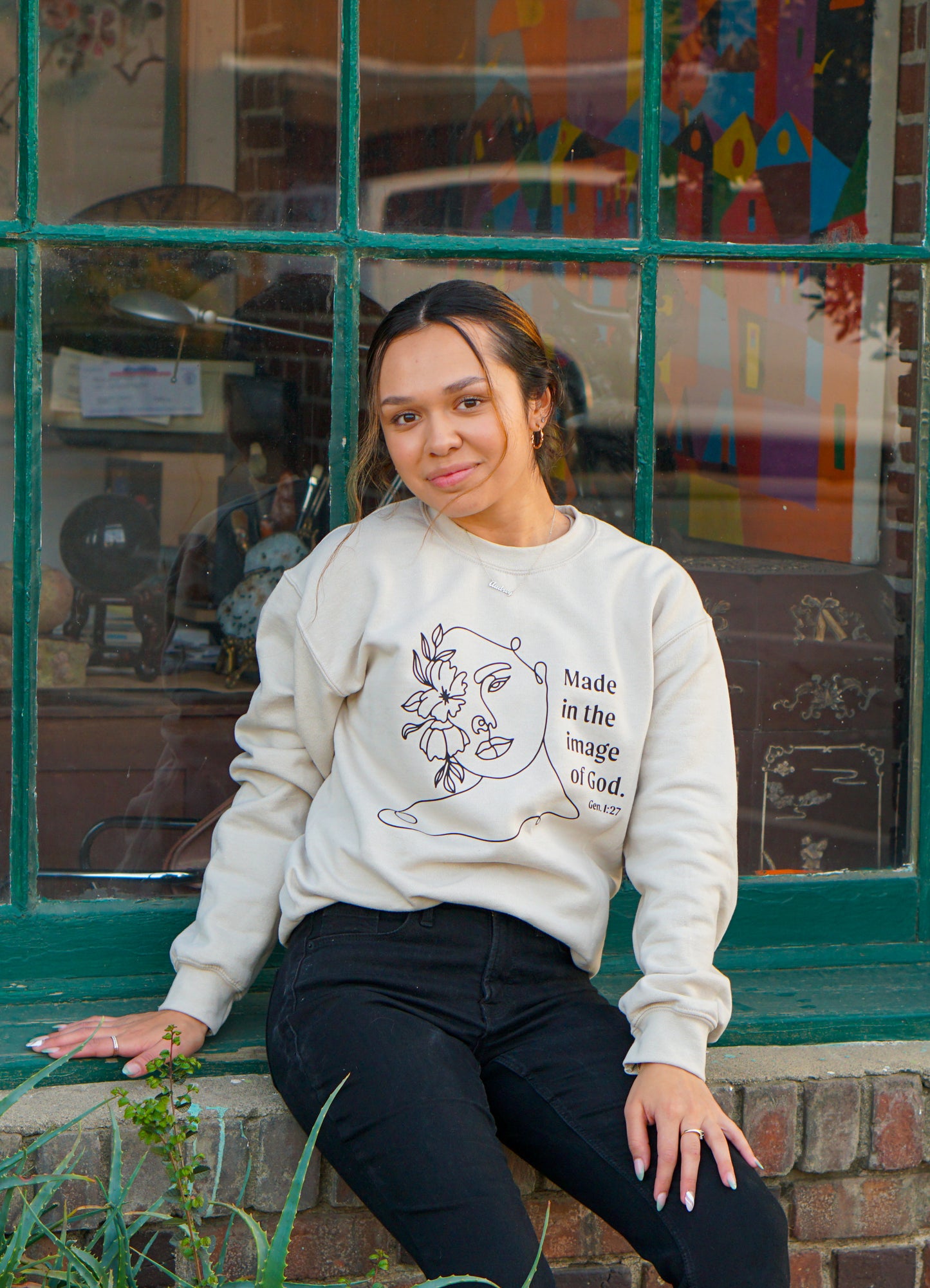 Floral Face Crewneck